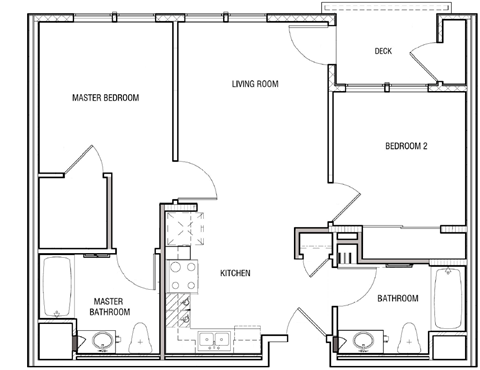 Veterans Park 2 Bedroom Floor Plan